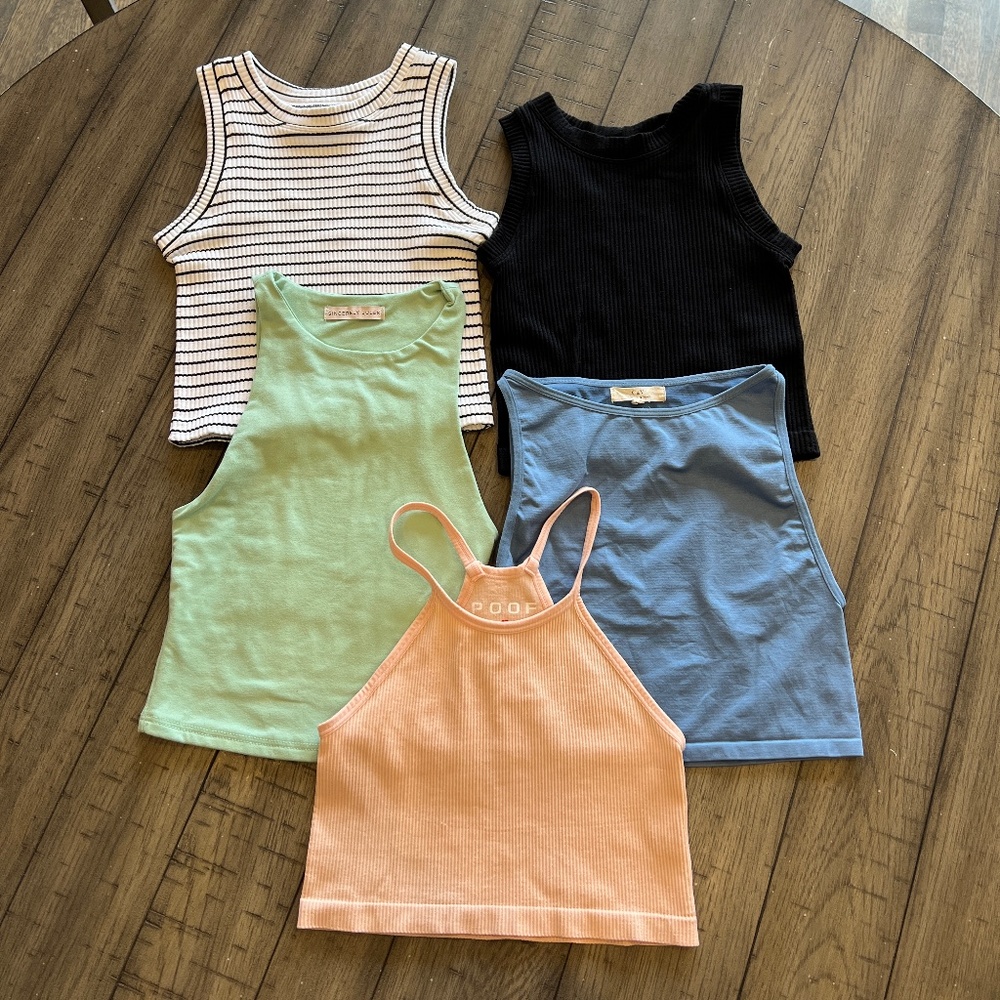 High neck tank top lot of 5 - XS/SM great for spring and summer